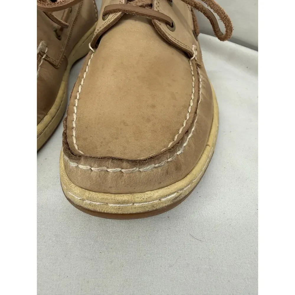 Tommy Bahama Arlington Boat Shoes Mens 12M Beige Nubuck Leather Lace Up Nautical